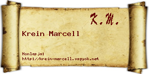 Krein Marcell névjegykártya
